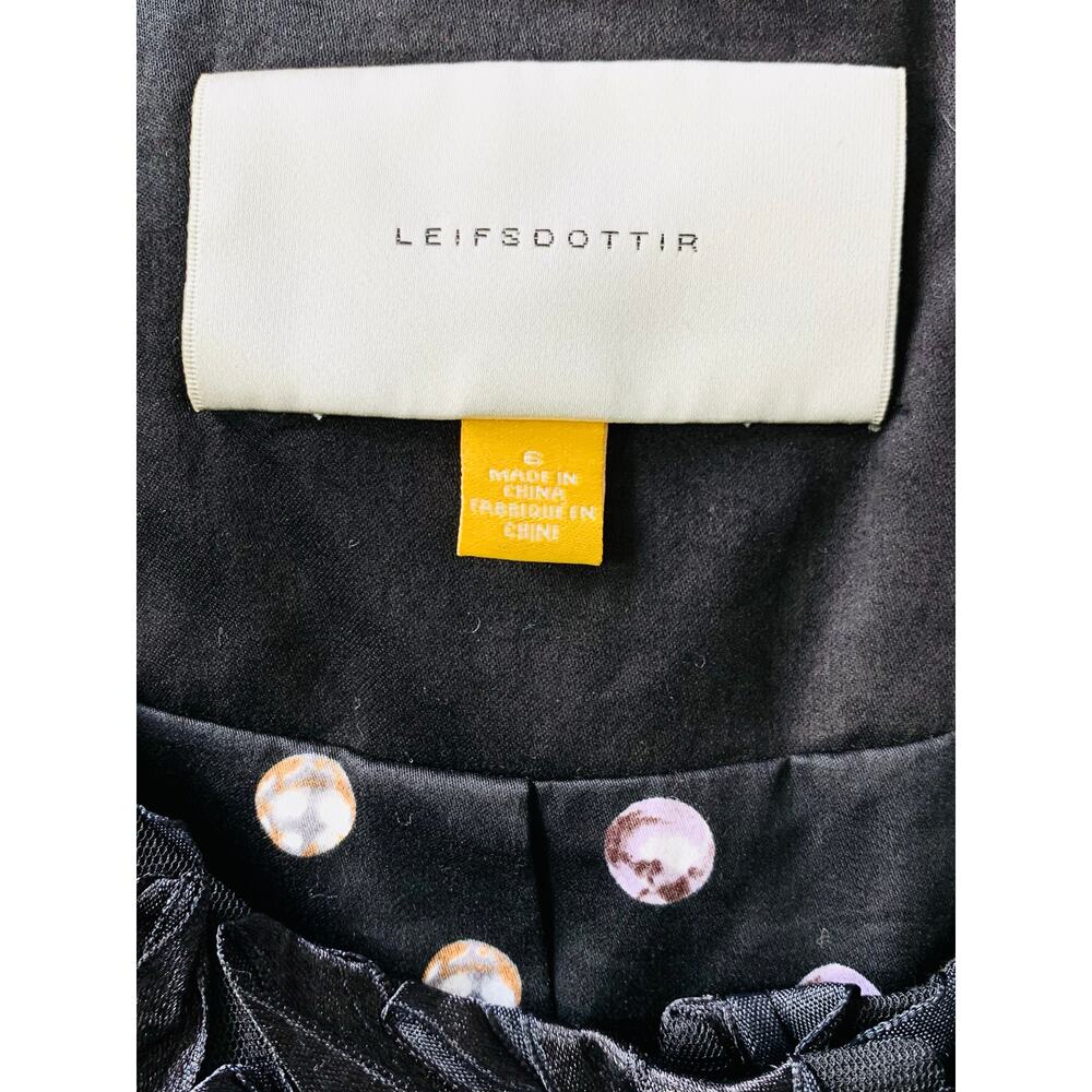 NWT Anthropologie Leifsdottir Black Floral Textured Short Sleeve Jacket Size 6 - Picture 7 of 8